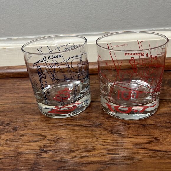 St Louis Cardinals Baseball Tumbler Glasses (2) 2006 Stadium Glasses - Picture 6 of 7